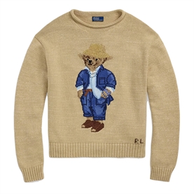 Polo Ralph Lauren Polo Bear Striktrøje, Tan Multi 